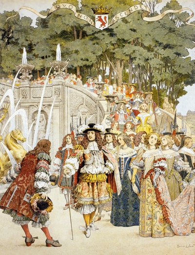 Nicolas Fouquet Receiving King Louis XIV at the Chateau de Vaux Le Vicomte, France, 17th August 1661 by Maurice Leloir